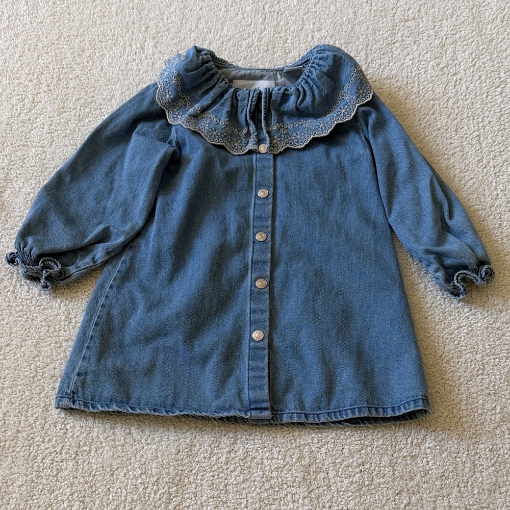 Zara Blue Denim Kids Casual Dress